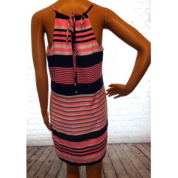 NWT Pink Owl hot pink and navy blue striped dress - Picture 3 of 8